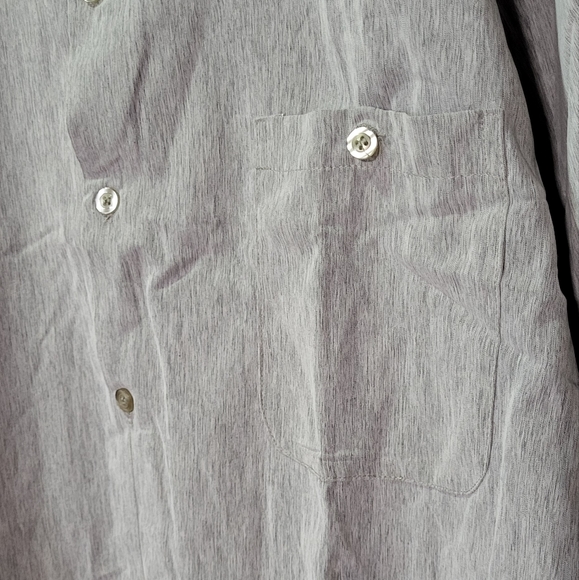 L.A. Beat Men's Gray NWOT Short Sleeve Button Down Dress Shirt Size XL - Picture 3 of 5